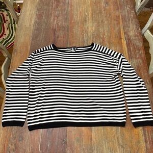 Eileen Fisher Black and White Striped Sweater